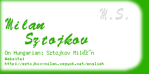 milan sztojkov business card